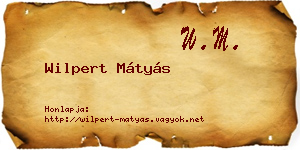 Wilpert Mátyás névjegykártya