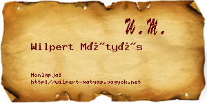 Wilpert Mátyás névjegykártya
